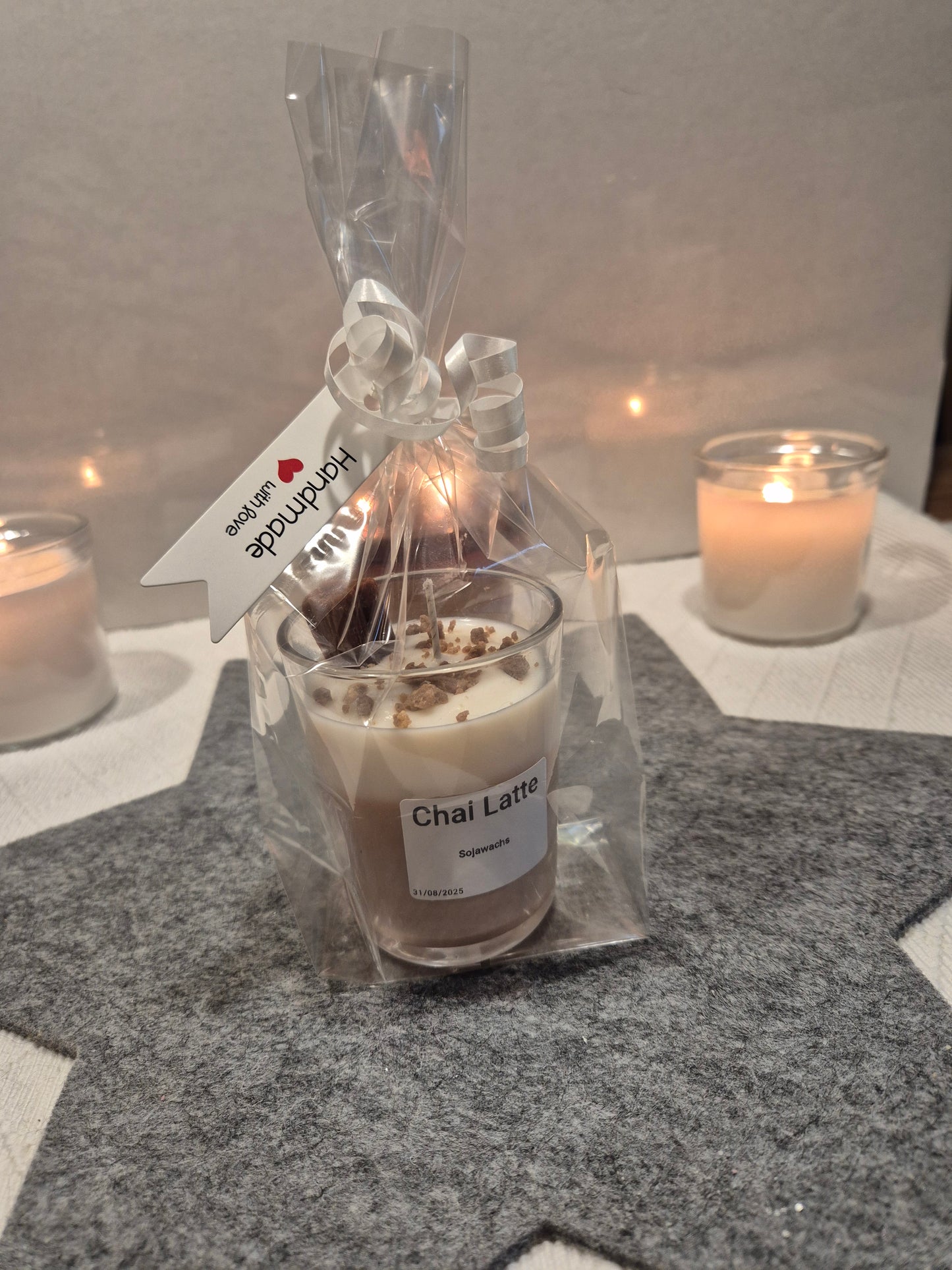 Handgemachte Chai Latte Kerze vegan