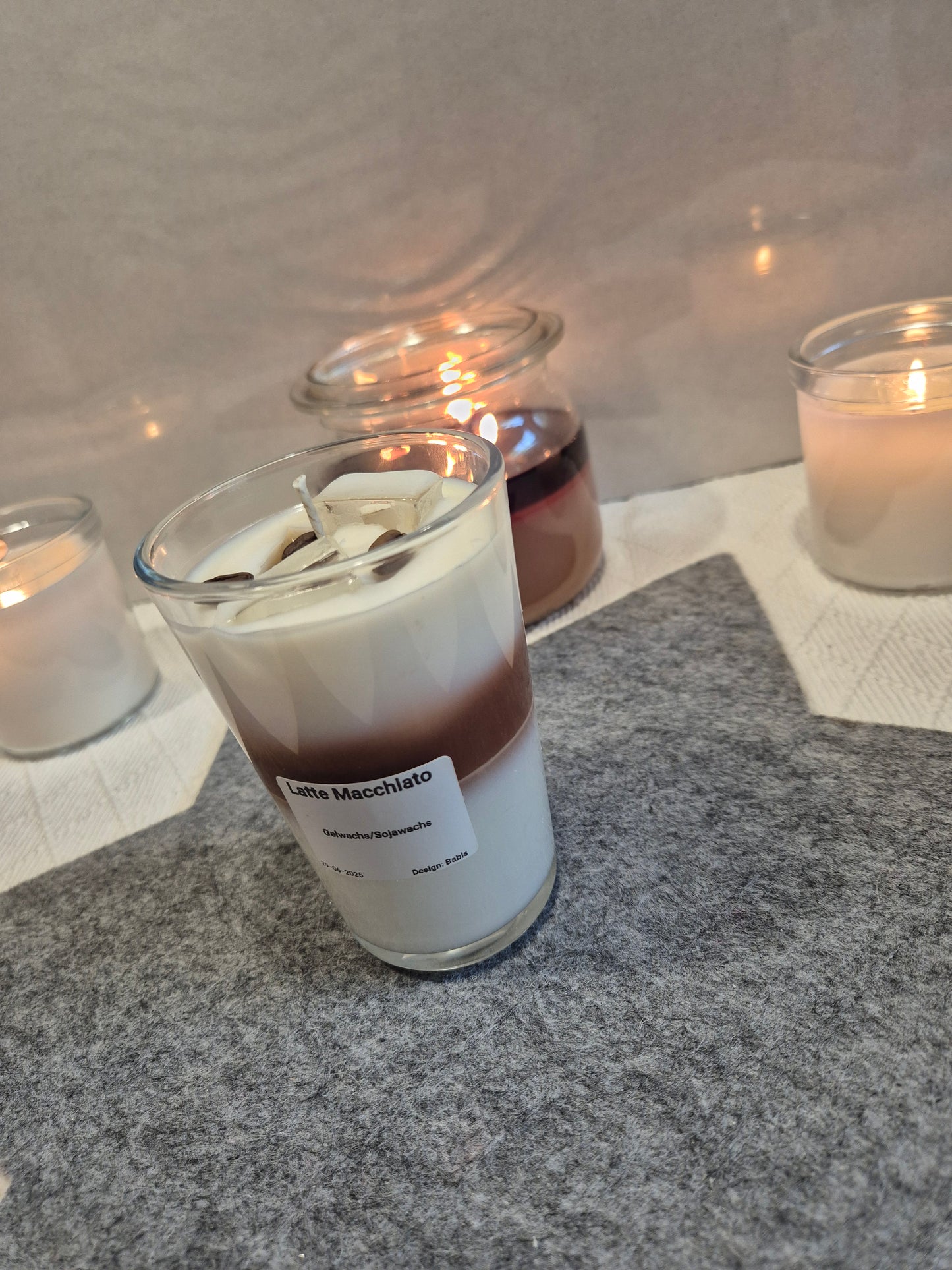 Latte Macchiato Sojakerze mit mildem Kaffee-Milch-Aroma