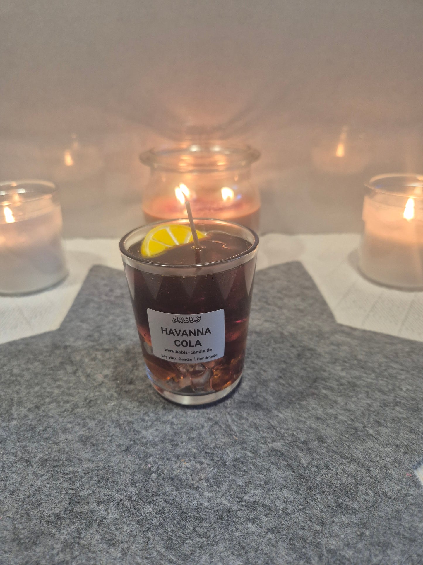 Handgemachte Cuba Libre Kerze Gelwachs Cocktail Design