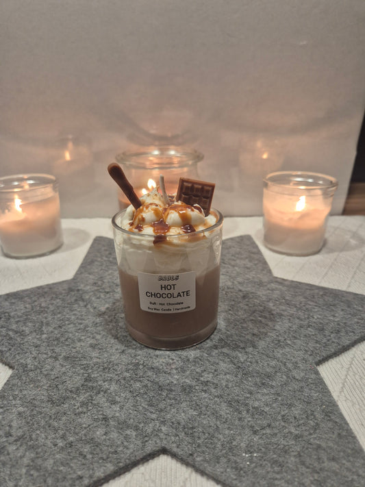 Heiße Schokolade Kerze Nahaufnahme braun vegan