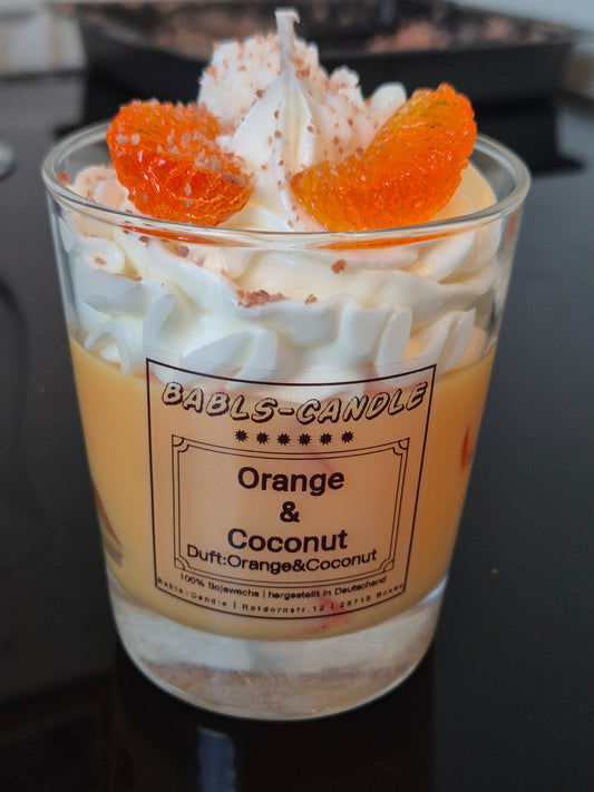 Orange Coconut – Duftkerze aus 100% Sojawachs