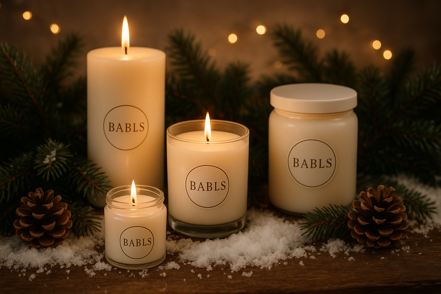 Alt-Text: "Winterkollektion Duftkerzen - Weihnachtskerzen und Winter Sojakerzen handgemacht"