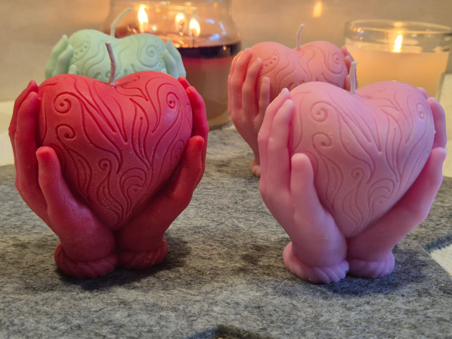 Symbolische Herz Kerze Soy Wax duftfrei Valentinstag Geschenk