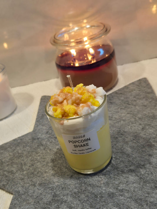 Popcorn Shake Kerze Sojawachs süßer Popcornduft handgemacht