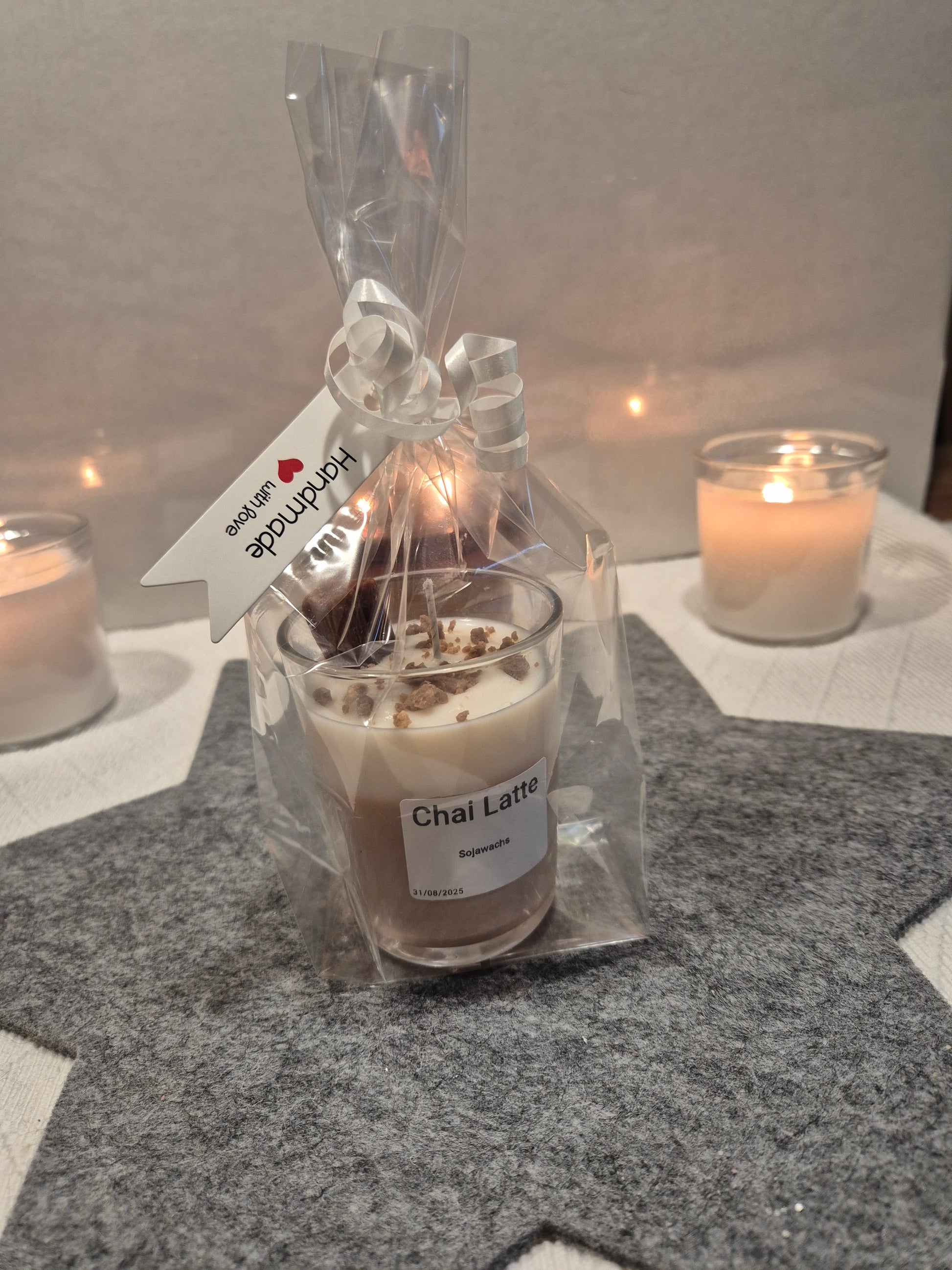 Handgemachte Chai Latte Kerze vegan