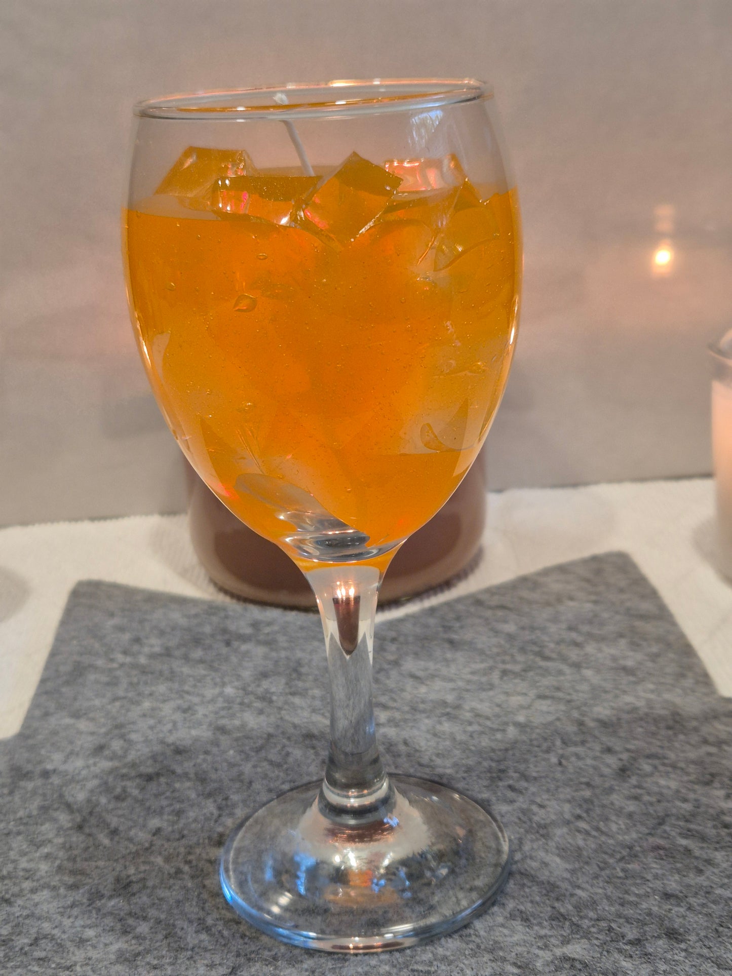 Handgemachte Orangen Drink Kerze Gelwachs Party