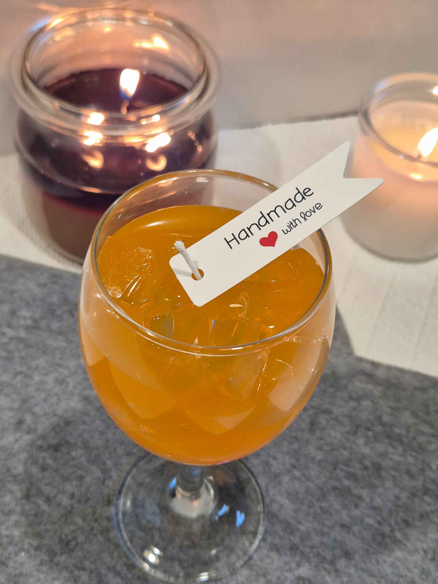 Orange Drink Candle Nahaufnahme orange frisch vegan