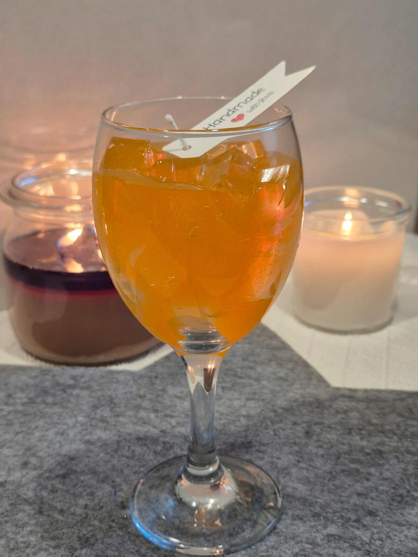 Orangen Kerze Detailansicht Sommer Cocktail Design