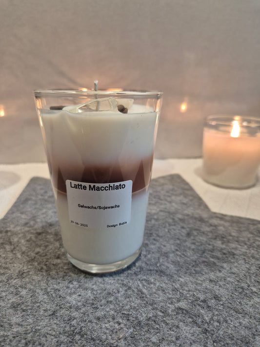 Latte Macchiato Kerze Sojawachs Kaffee Milchduft handgemacht