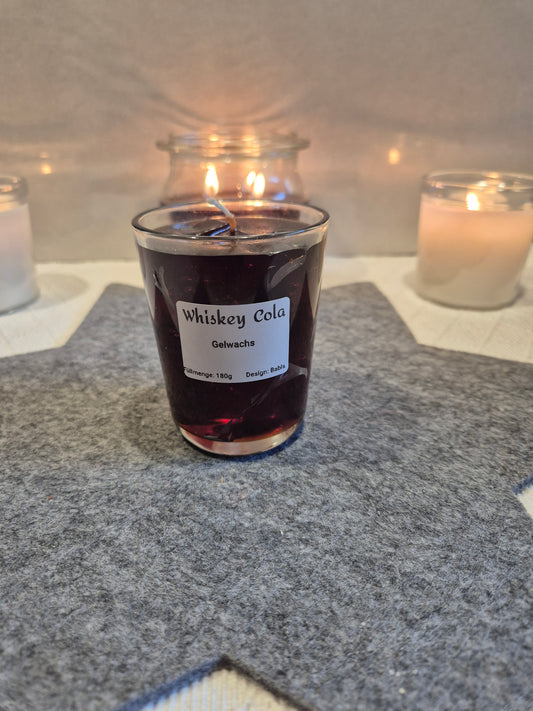 Whiskey Cola Kerze Gelwachs Cocktail Design handgemacht