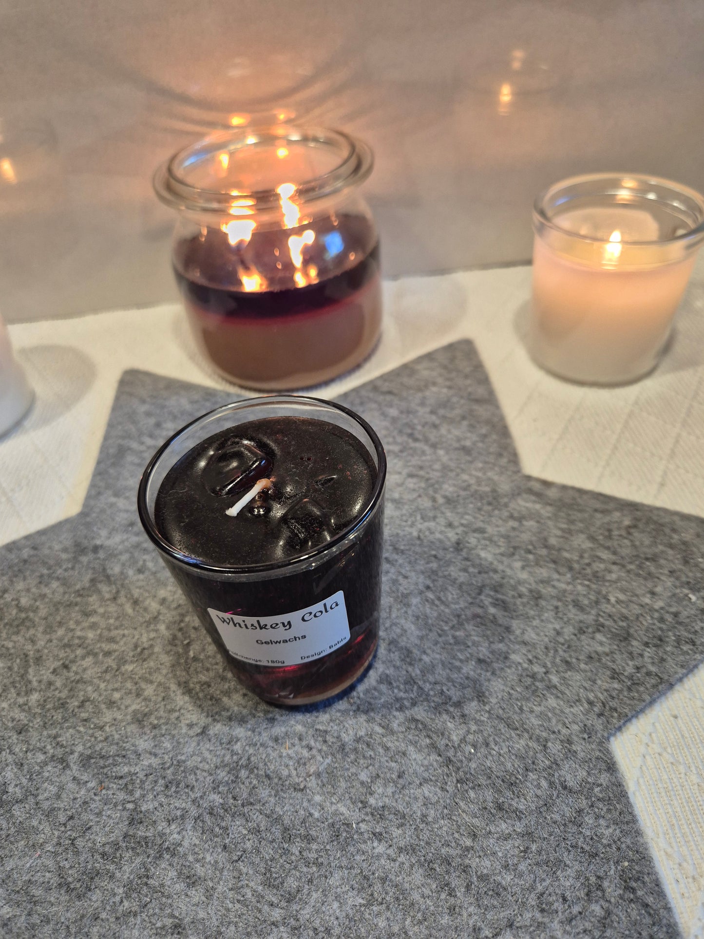 Handgemachte Whiskey Cola Kerze Gelwachs Party Deko