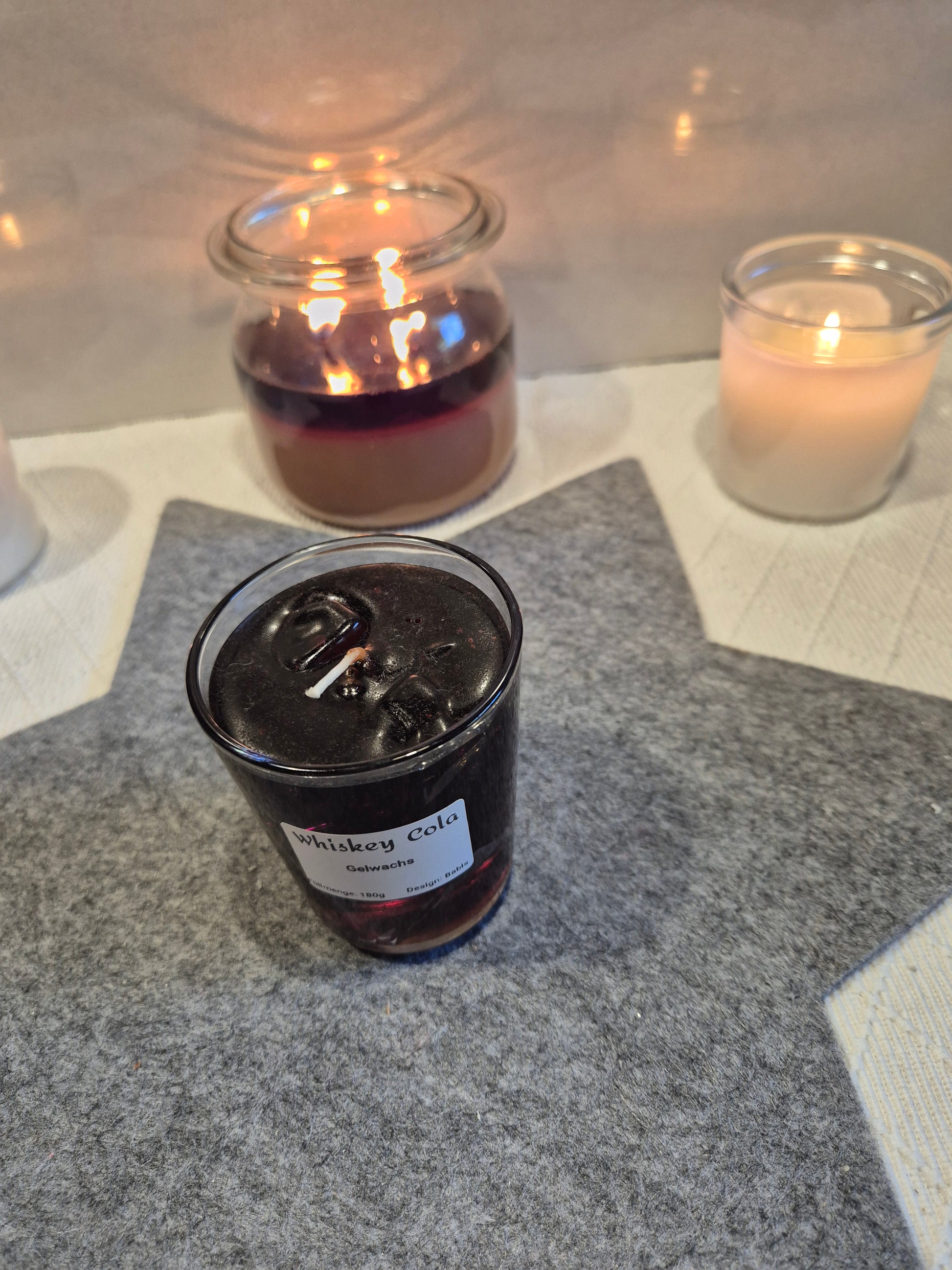 Handgemachte Whiskey Cola Kerze Gelwachs Party Deko