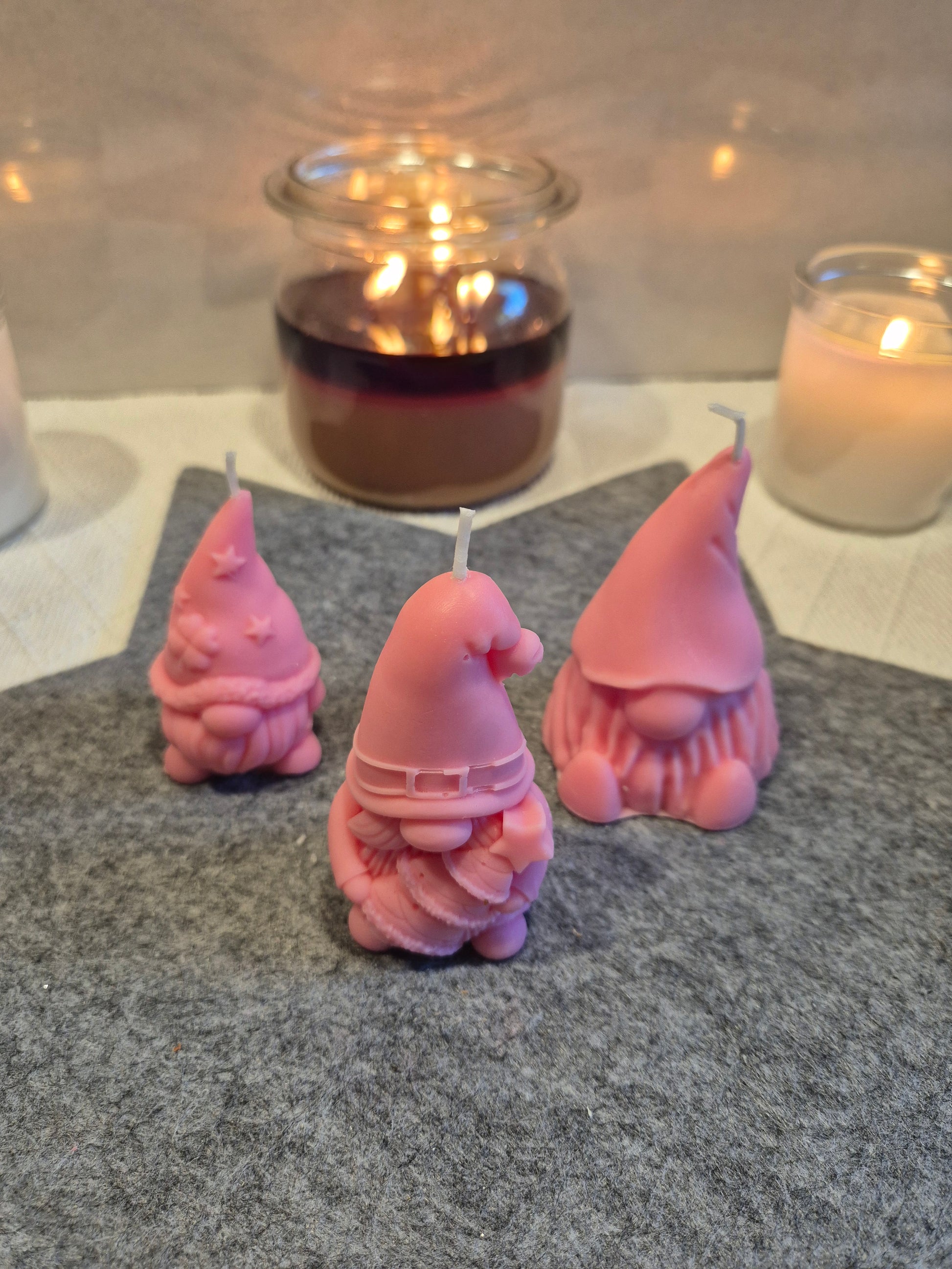 Wichtel Kerze Sojawachs handgemacht Weihnachtsdeko