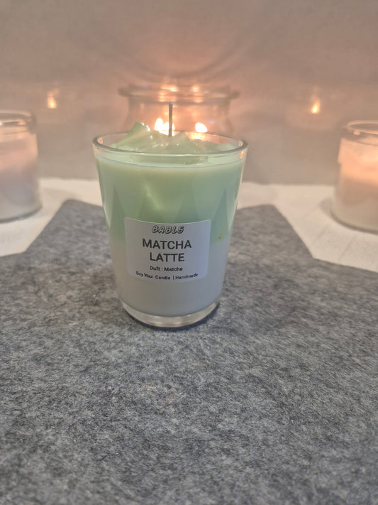 Matcha Iced Latte Kerze Sojawachs grüner Tee Duft