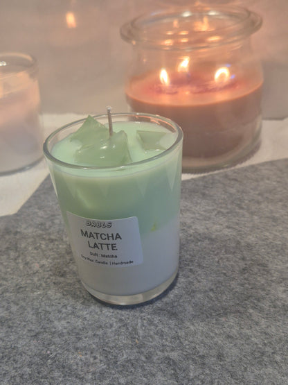 Matcha Candle Detailansicht japanischer Tee Duft vegan