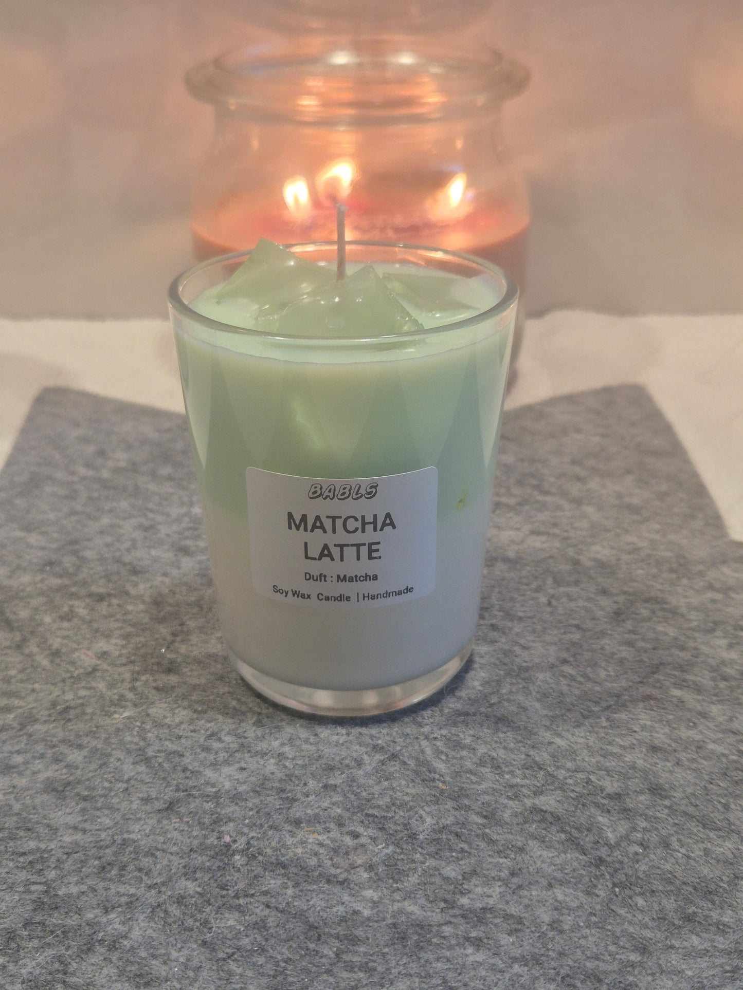 Handgemachte Matcha Iced Latte Kerze Sojawachs