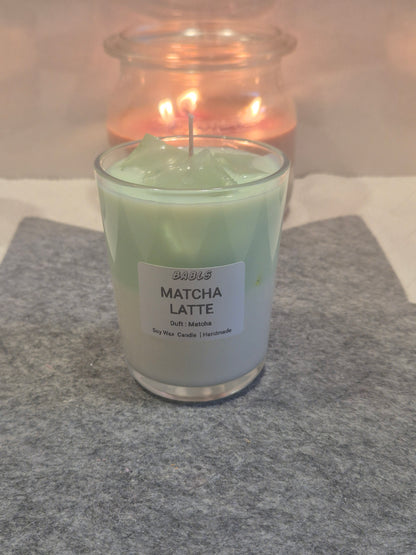 Handgemachte Matcha Iced Latte Kerze Sojawachs