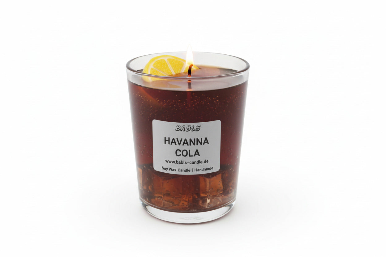 Cuba Libre Cocktail Kerze Gelwachs braun karibisches Flair