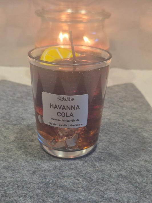 Cuba Libre Cocktail Kerze Gelwachs braun karibisches Flair
