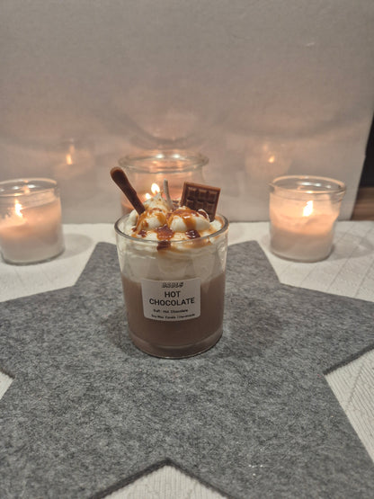 Heiße Schokolade Kerze Nahaufnahme braun vegan