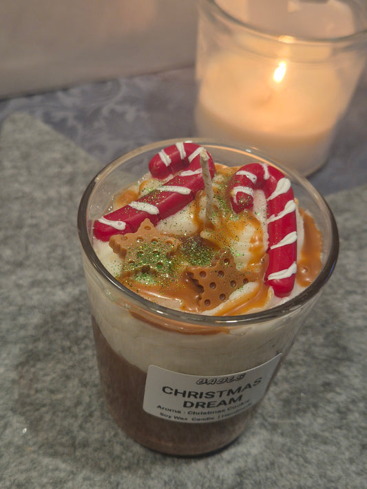 "Weihnachtstraum Kerze Nahaufnahme festliche Deko handgemacht"