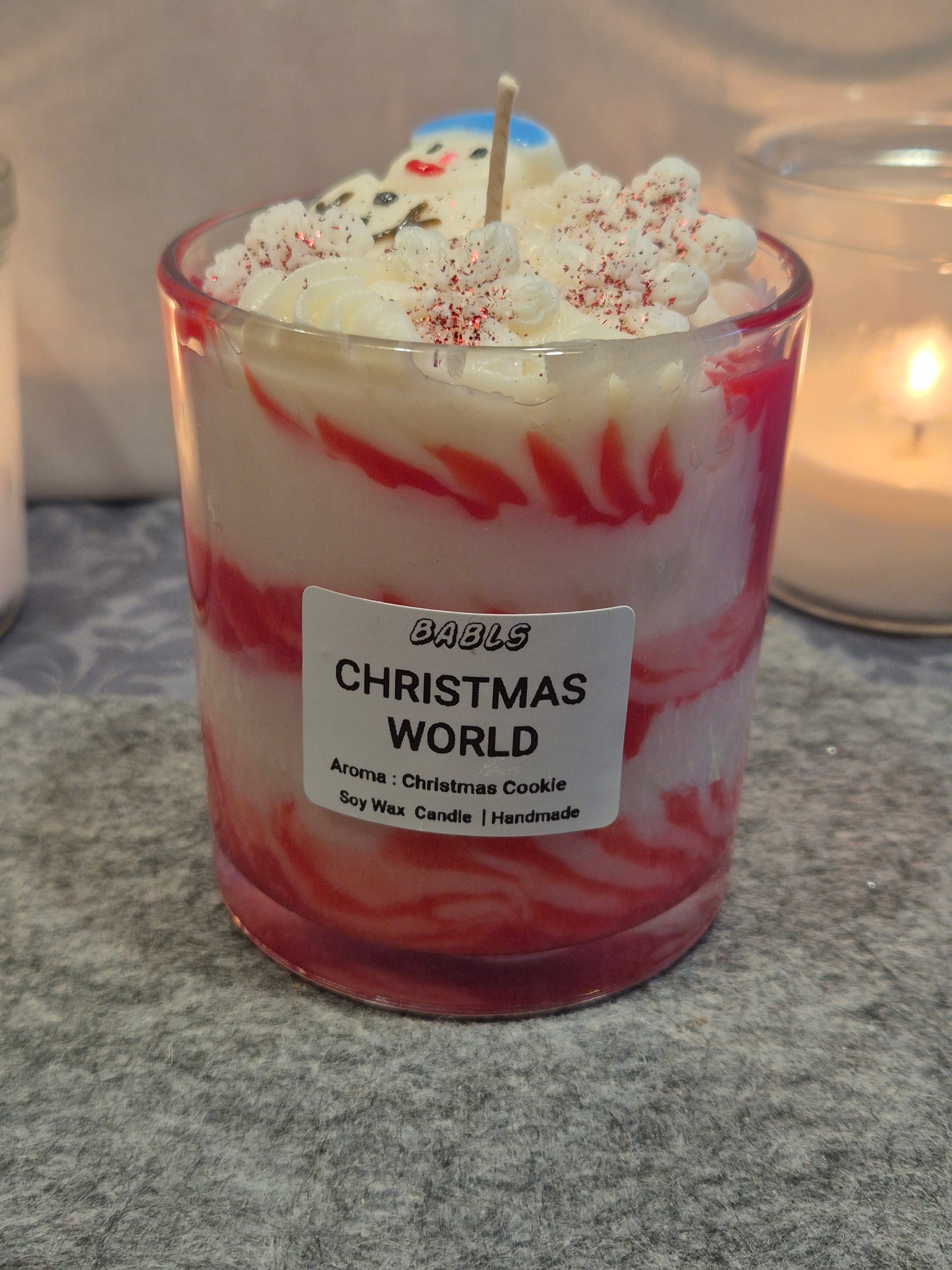 "Christmas World Kerze Sojawachs Weihnachtswelt Deko"