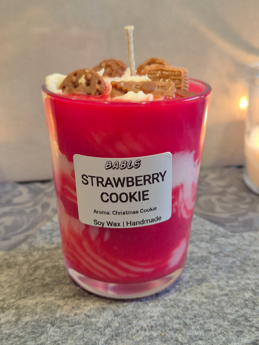 "Strawberry Cookie Kerze Sojawachs Erdbeer Keks Duft"