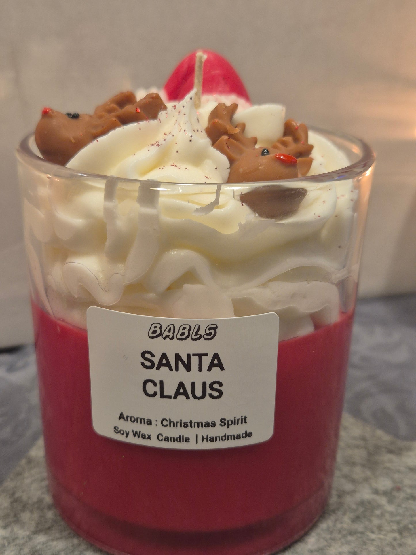 Drei handgefertigte Sojawachs Weihnachtskerzen im Set - Santa Claus, Christmas Feeling und Christmas Cookie