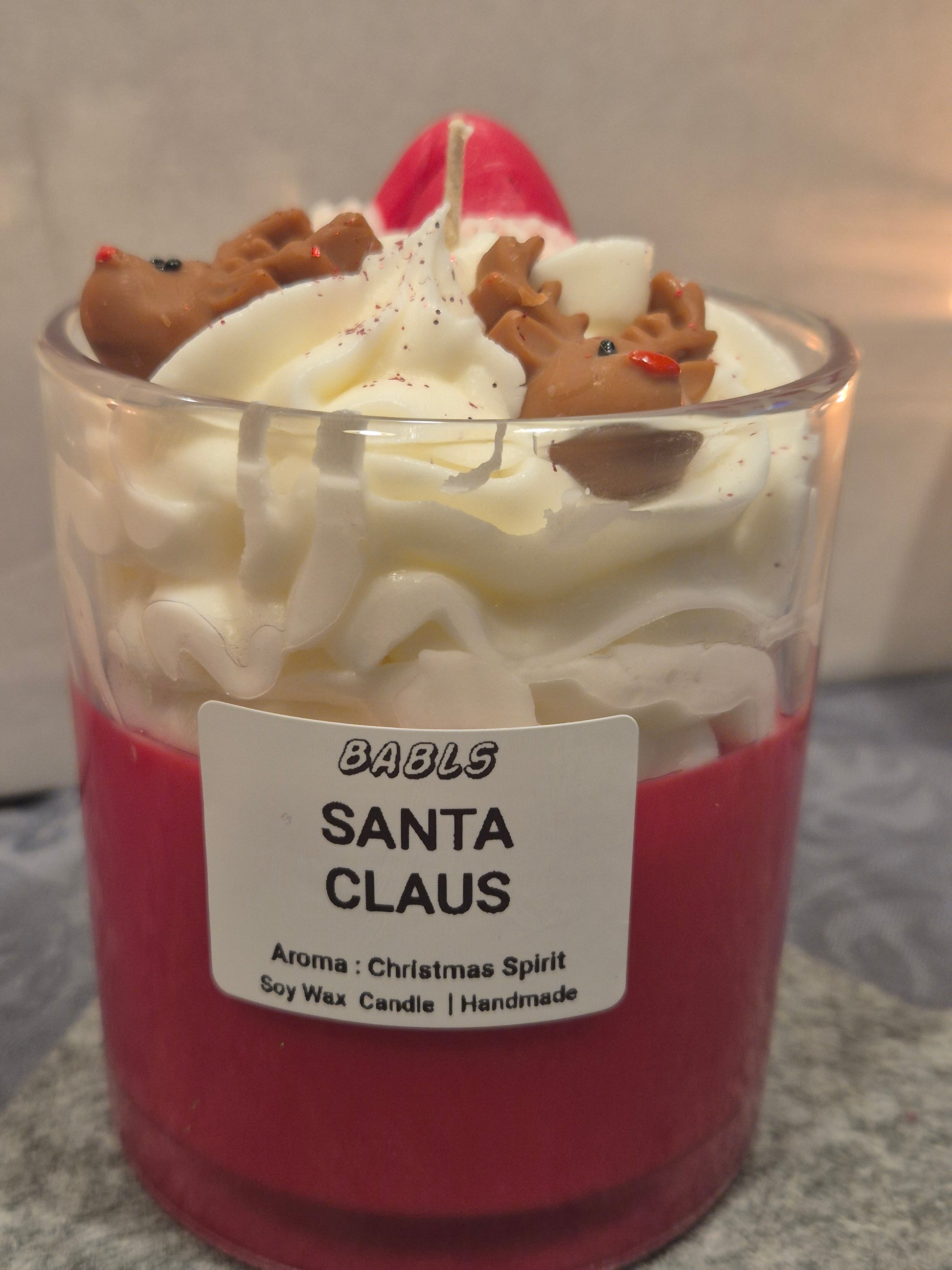 Drei handgefertigte Sojawachs Weihnachtskerzen im Set - Santa Claus, Christmas Feeling und Christmas Cookie
