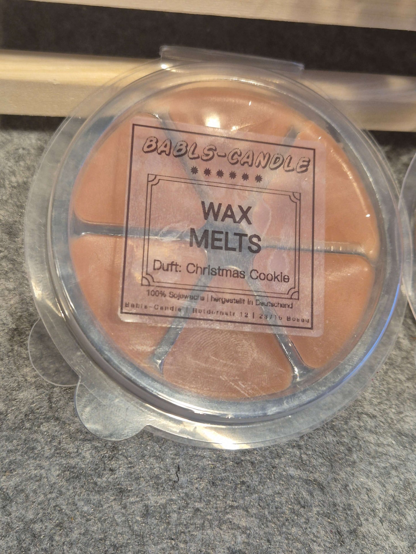 Braune Wax Melts Christmas Cookie aus Sojawachs