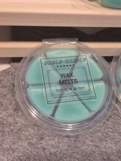 Grüne Wax Melts Apfel & Zimt aus Sojawachs