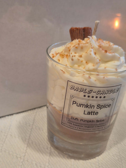 Pumpkin Spice Latte Duftkerze – Sojawachs Kerze Herbst | Kürbis, Zimt & Vanille | Handgemacht in Deutschland