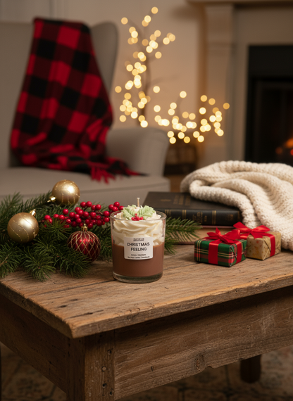Christmas Feeling Weihnachtskerze Sojawachs festliche Stimmung Lichterketten Deko