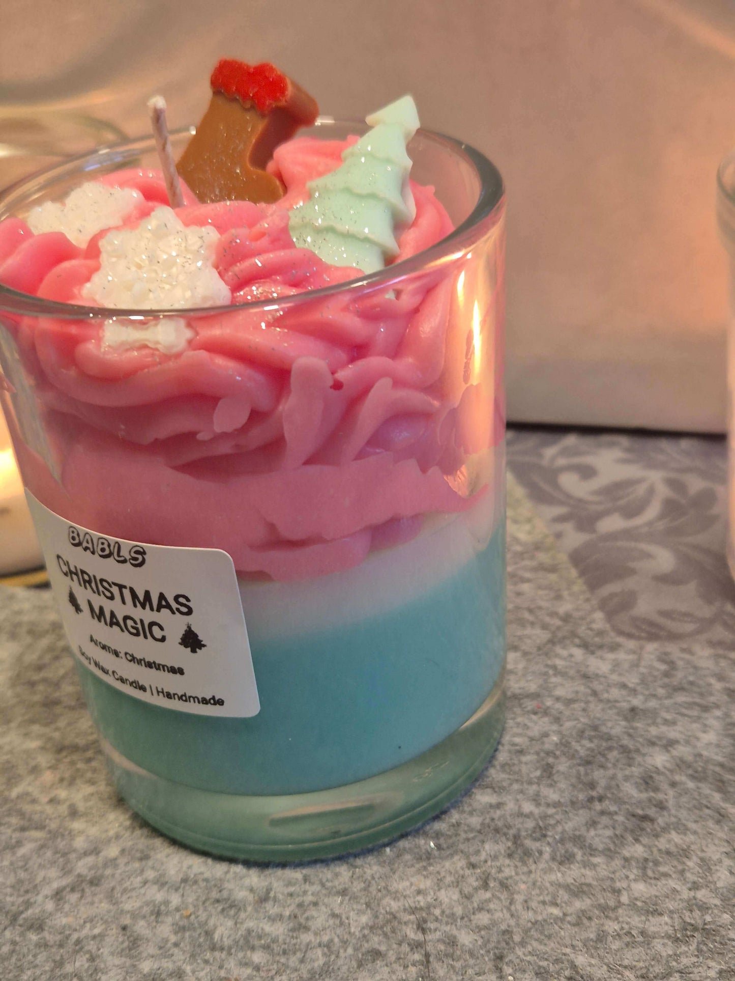 Weihnachtskerze handgemacht Deutschland natürliches Sojawachs
