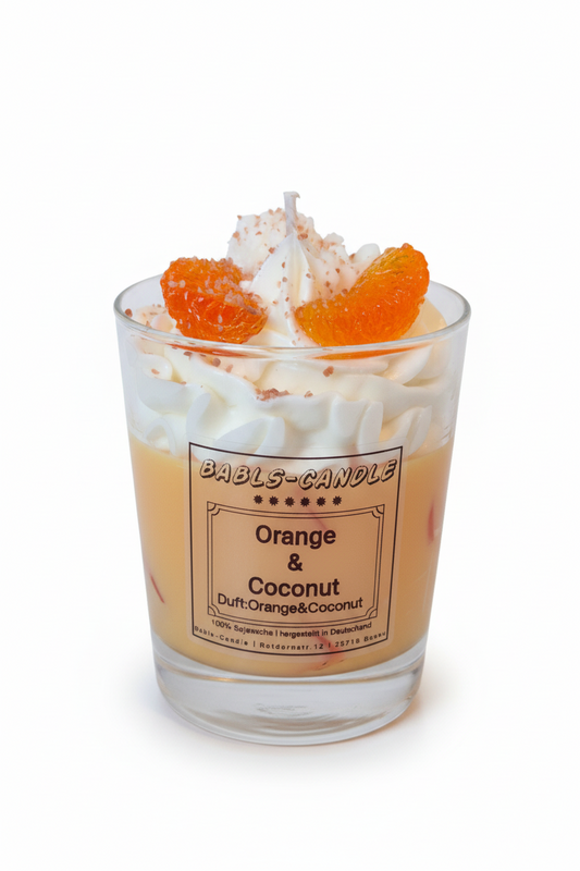 Orange Coconut – Duftkerze aus 100% Sojawachs